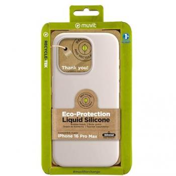 Funda Recycletek Liquid Silicone Muvit For Change Compatible con Apple iPhone 16 Pro Max Nude