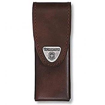 Funda de piel marrón para navaja suiza Victorinox con velcro 4.0822.L