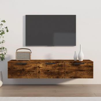 Mueble de pared de madera multicapa en roble ahumado 102x30x20 cm