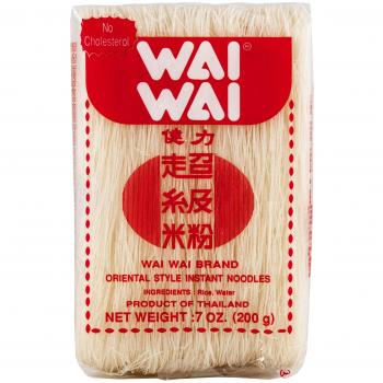Fideos de Arroz Wai Wai Finos 200g - Fideos de arroz delgados 0,5 mm