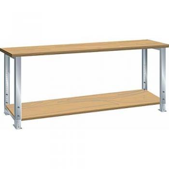 Banco de trabajo modular LISTA altura 740 mm con estante, ancho 2000 mm