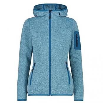 CMP Women's Melange Knit-Tech Heavy Fleece Hoodie in Sky Blue - XS