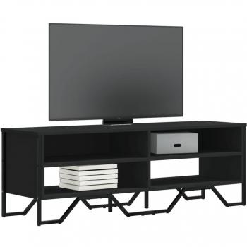 Mueble de TV de madera de ingeniería negro 122x34x41 cm