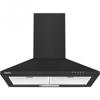 Campana Extractora Pared 60cm 370m3/h Clase A++ Negra con 3 Velocidades y Filtros Activos