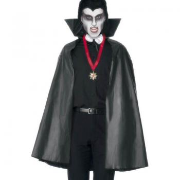 Capa de Vampiro de PVC Negra para adultos 114cm