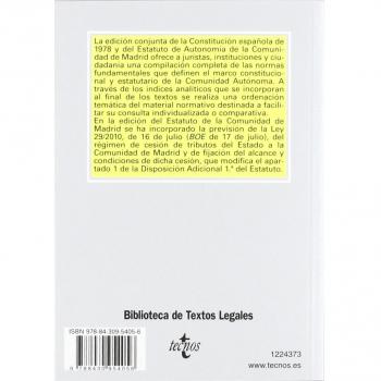 Constitución Española y Estatuto de la Comunidad de Madrid