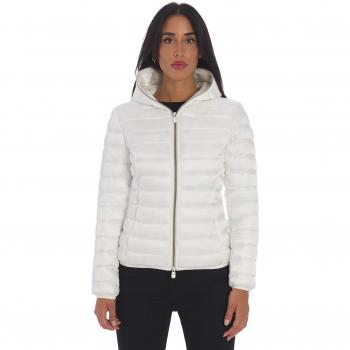 Short Padded Hooded Winter Jacket for Women - Save The Duck Alexis in White