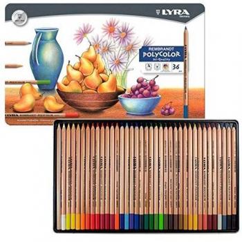 Lápices de colores Lyra Rembrandt PolyColor - Estuche metálico 36 colores