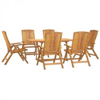 vidaXL 7 Piece Garden Dining Set Solid Wood Teak