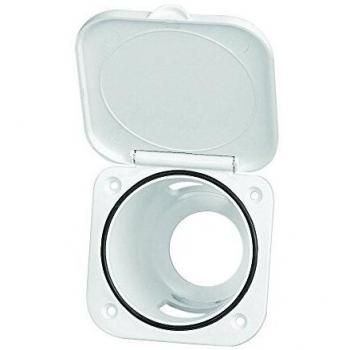 Boitier pour douchette carré avec clapet, 9,5X9,5cm, couleur blanche