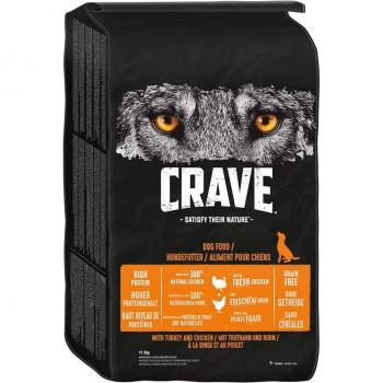 Crave Adult con pavo y pollo pienso para perros - Pack económico: 2 x 11,5 kg
