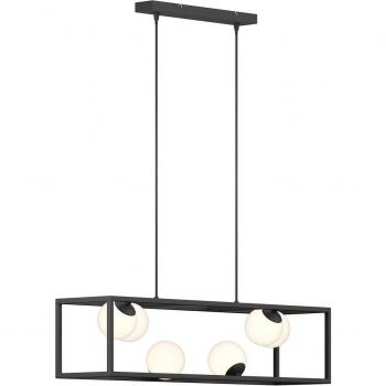 Lámpara colgante Lindby Utopia de 6 luces, material cristal y hierro, con una longitud de 80 cm