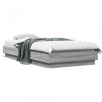 Cama con luces LED Sonoma Gris 90x200 cm
