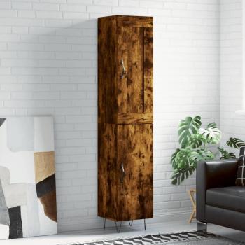Aparador de madera contrachapada roble ahumado 34,5x34x180 cm Vidaxl Marrón