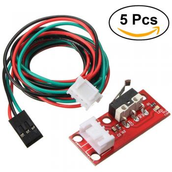 UEETEK Interruptor de fin de carrera mecánico de 5 pcs con cables para impresora 3D