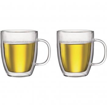Bodum Bistro - Set de 2 tazas térmicas grandes, 0,45 l, borosilicato, transparentes