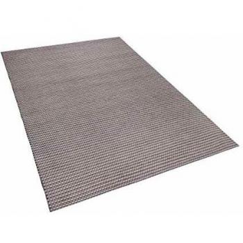 Alfombra Gris de Lana y Poliéster 140 x 200 cm Tejida a Mano Diseño Clásico Kilis