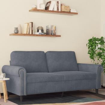 Sofá 2 plazas terciopelo gris oscuro 140 cm Vidaxl