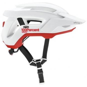 Casco de MTB 100% Altis CPSC/CE - Blanco Rojo, ligero, ventilación optimizada, ajuste personalizado, diseño aerodinámico