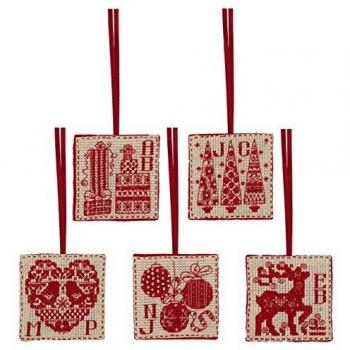 Anchor RDK55 - Kit de punto de cruz, diseño de etiquetas navideñas