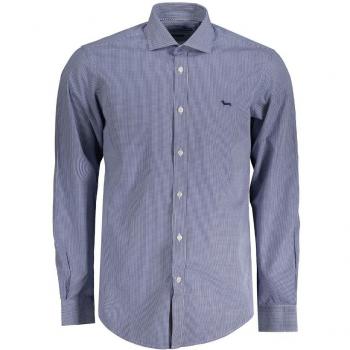 Harmont & Blaine Blue Checkered Long Sleeve Casual Shirt for Men, Size S