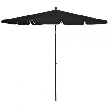 vidaXL Garden Parasol with Pole 210x140 cm Black