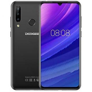 DOOGEE N20 2019 Smartphone Libre 4G, Android 9.0 Telefono Movil Libres Dual Sim Octa Core 4GB RAM+64GB ROM, 6.3 Pulgadas FHD+, Cámara 16MP+8MP+8MP+16MP, 4350mAh Face ID+Huella Digital - Negro