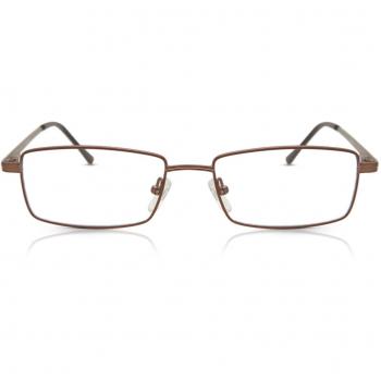 SmartBuy Collection Rectangle Full Rim Metal Men's Prescription Glasses - Brown Size 53 - Blue Light Block Available