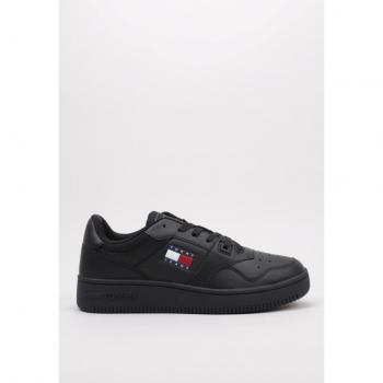Tommy Jeans - Zapatillas Negras para Hombre - Essential Retro Piel 40 Negro
