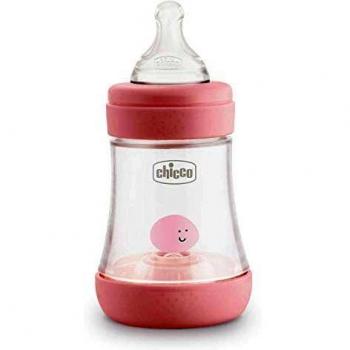 Biberón Chicco Perfect 5 Rosa 150ml Silicona Flusso Lento 1 Foro Anticolico