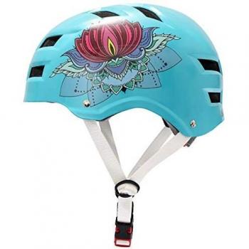 SkullCap® Casco de Skate y BMX - Bicicleta Y Scooter Eléctrico, Diseño: Lotus, Talla: L
