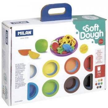 Maletín Soft Dough 'Hora de Cocinar' con 8 botes de pasta blanda 59 g + herramientas Milan 913308CT multicolor