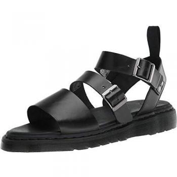 Dr. Martens Gryphon Brando Leather Ankle Strap Sandals, Black, Size 39