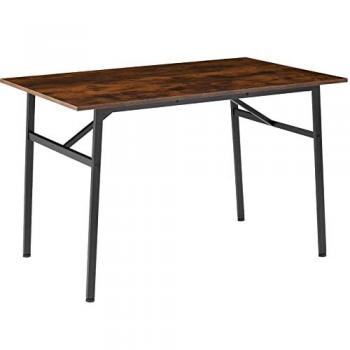 Tectake Mesa de Comedor Swansea 120 x 75 x 76 cm - Mesa alta con diseño industrial, tableros de MDF estables con recubrimiento protector de melamina, estructura de acero sólida y firme con revestimiento en