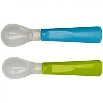 Thermobaby Bout 2 cucharas de silicona verde/turquesa