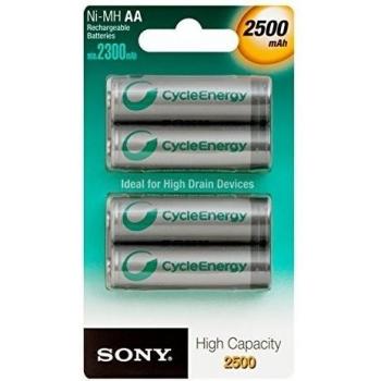 Sony NHAAB4E - Blister 4 pilas recargables de Ni-Mh, AA, 1.2V, 2.500 mAH