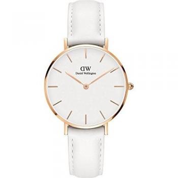Daniel Wellington Petite Bondi, Reloj Blanco/Oro Rosado, 32mm, Cuero, para Mujer