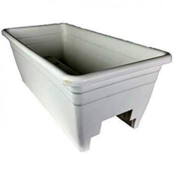 The HC Companies Spx24Db0A10 Akro White Deck Rail Box Planter, 24
