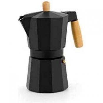 Cafetera Italiana 6 Tazas Madera-Aluminio
