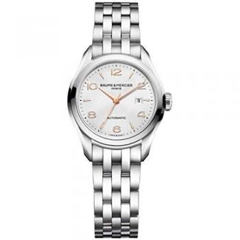 Baume & Mercier Clifton Women's Automatic Watch with Silver Dial Analogue Display and Silver Stainless Steel Bracelet M0A10150