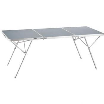 Mesa Plegable de Aluminio Jumbo con Asa de Transporte 180 x 70 x 70 cm - Mesa de Camping XXL Resistente a la Intemperie, Tableros MDF Revestidos de Melamina, Pies de Pl