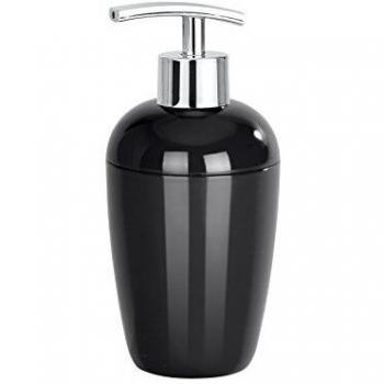 Wenko Cocktail Dosificador Jabón 0.43 L, Poliestireno, Negro, 8x8x17.5 cm