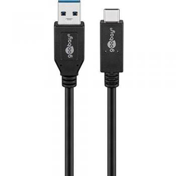 Cable USB-C 3.2 Gen 2, 3A, 1m, negro