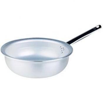 Sartén Profesional de Aluminio Agnelli 32 cm, 5 mm, con Mango para Mantecar y Diseño Cilíndrico de Bajo Nivel de Radiación, Capacidad de 2.5 L