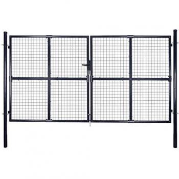 vidaXL Puerta de Malla de Jardín Acero Galvanizado 289x150 cm Gris Valla Patio
