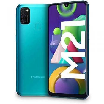 Samsung Galaxy M21 - Smartphone Dual SIM de 6.4 sAMOLED FHD+, Triple Cámara 48 MP, 4 GB RAM, 64 GB ROM Ampliables, Batería 6000 mAh, Android, Versión Española, Color Verde