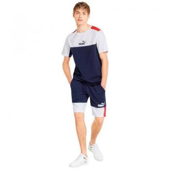 PUMA SHORT ESSENTIALS+ BLOCK - Pantalones Cortos Deportivos para Hombre, Color Azul Oscuro, Talla M