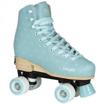 Patines Playlife Quad Classic Ajustables Azul Cielo 35-38