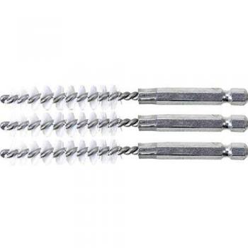 Cepillo de limpieza BGS de nylon, 3 piezas, 10 mm, con acople hexagonal de 6.3 mm (1/4)