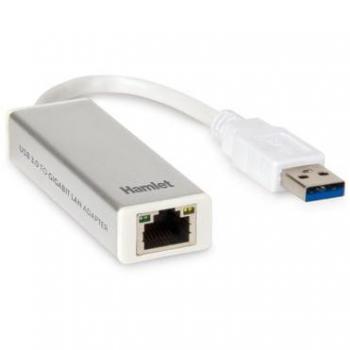 Adaptador de Red USB 3.0 a Gigabit LAN Hamlet HNU3GIGA con velocidad de transferencia hasta 5 Gbps